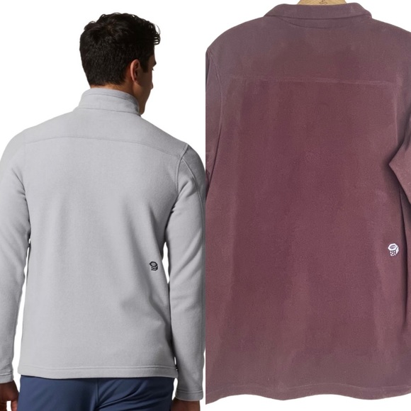 Mountain Hardwear Mens Microchill 2.0 Maroon 1/2 Zip Fleece Sweater Sz Medium - Picture 2 of 15